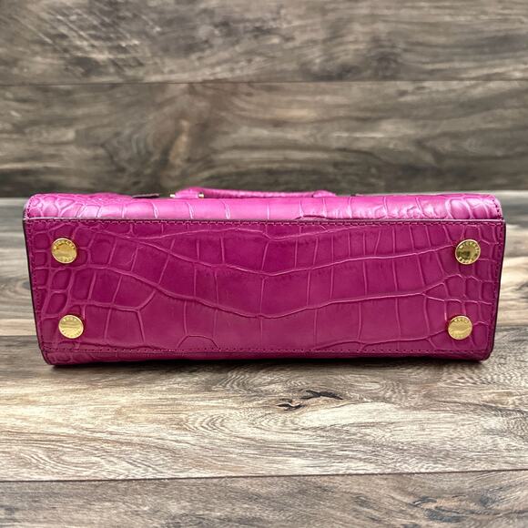 NWOT Michael Kors Croc Embossed Dillon Leather Handbag Satchel NO LONGER STRAP - Picture 4 of 13